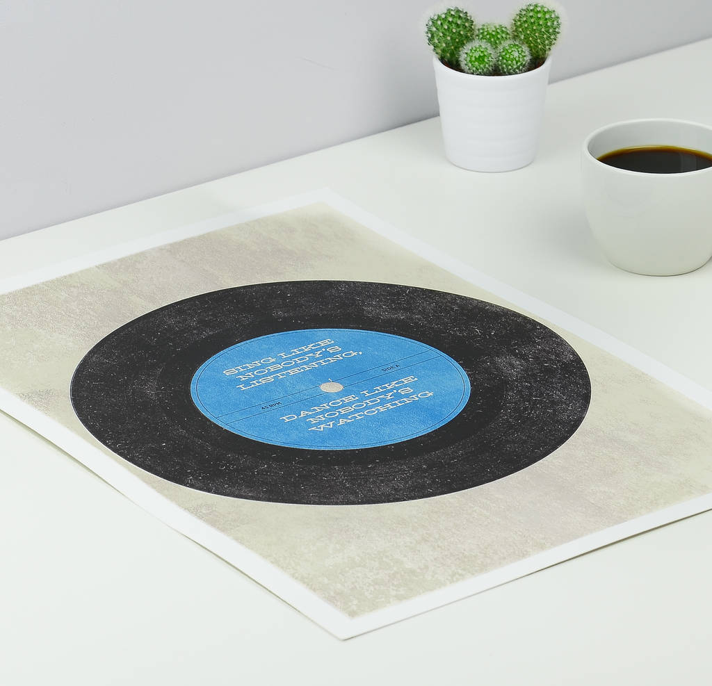 personalised vinyl record poster by mixpixie