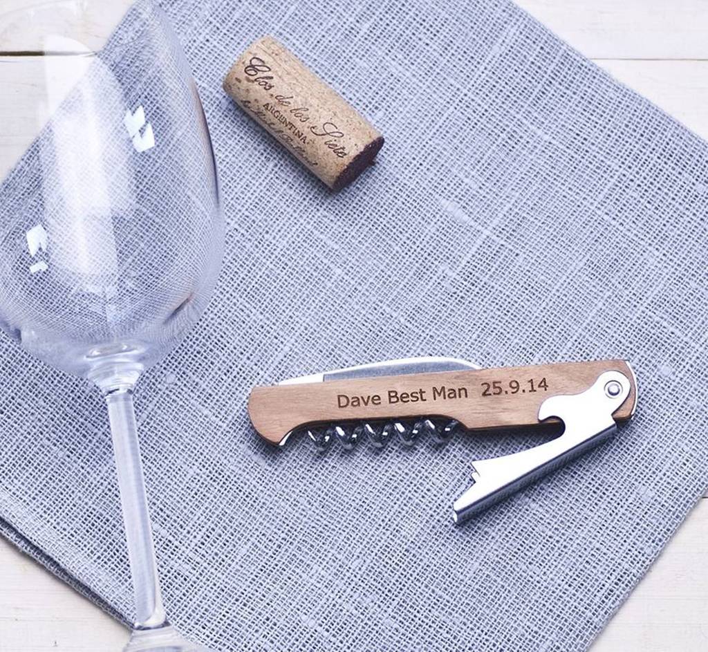 personalised classic wine bottle openers by natural gift store