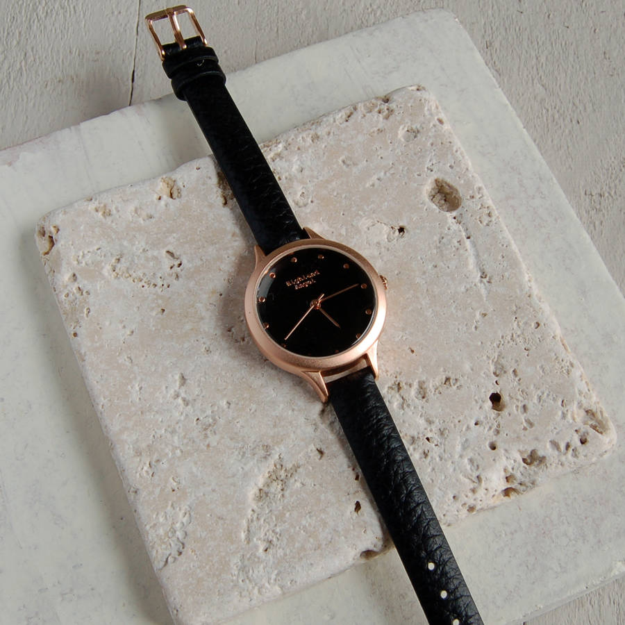 small ladies' watch with leather strap by highland angel