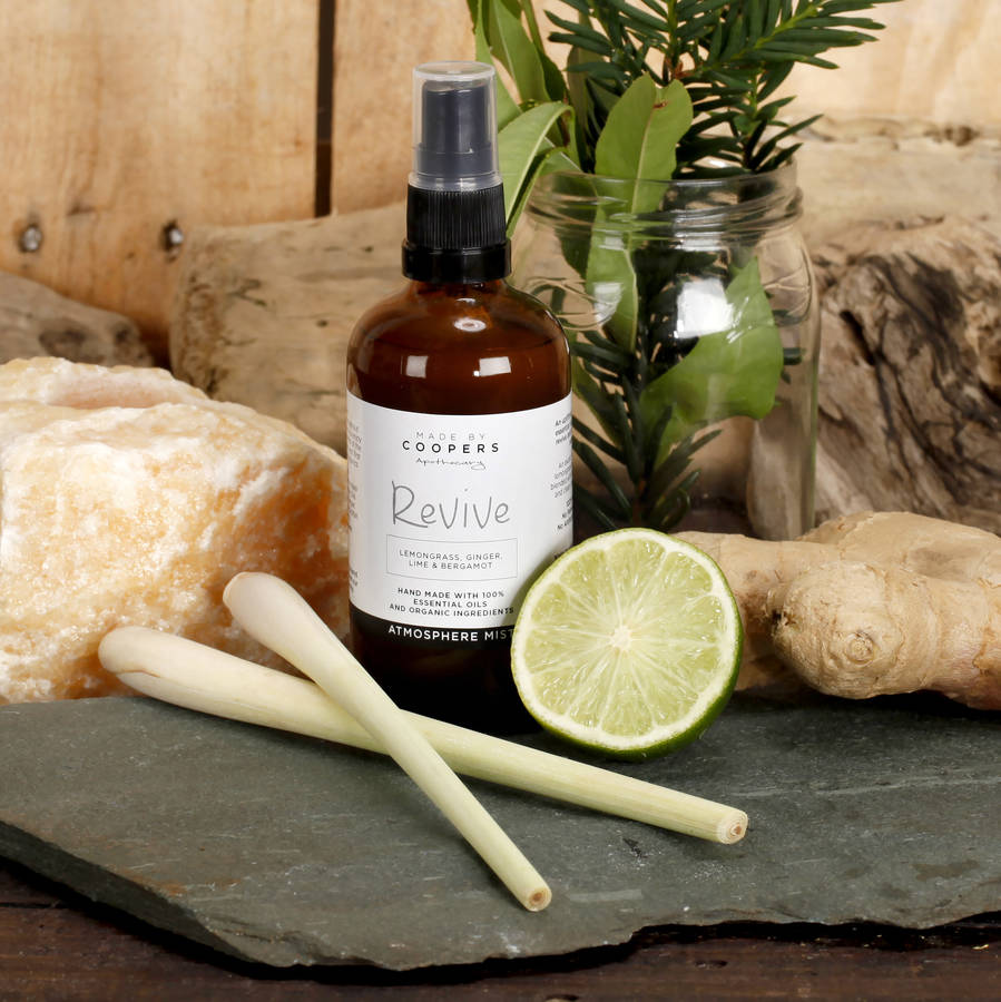 lemongrass, ginger, lime and bergamot revive mist by made by coopers