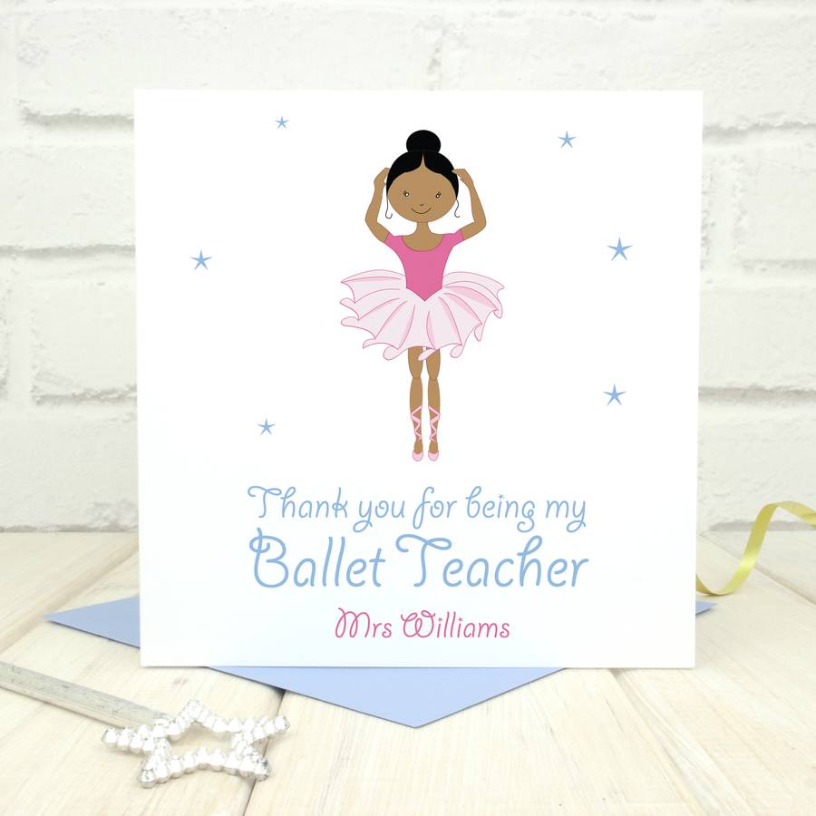 thank you ballet teacher personalised card by chi chi moi