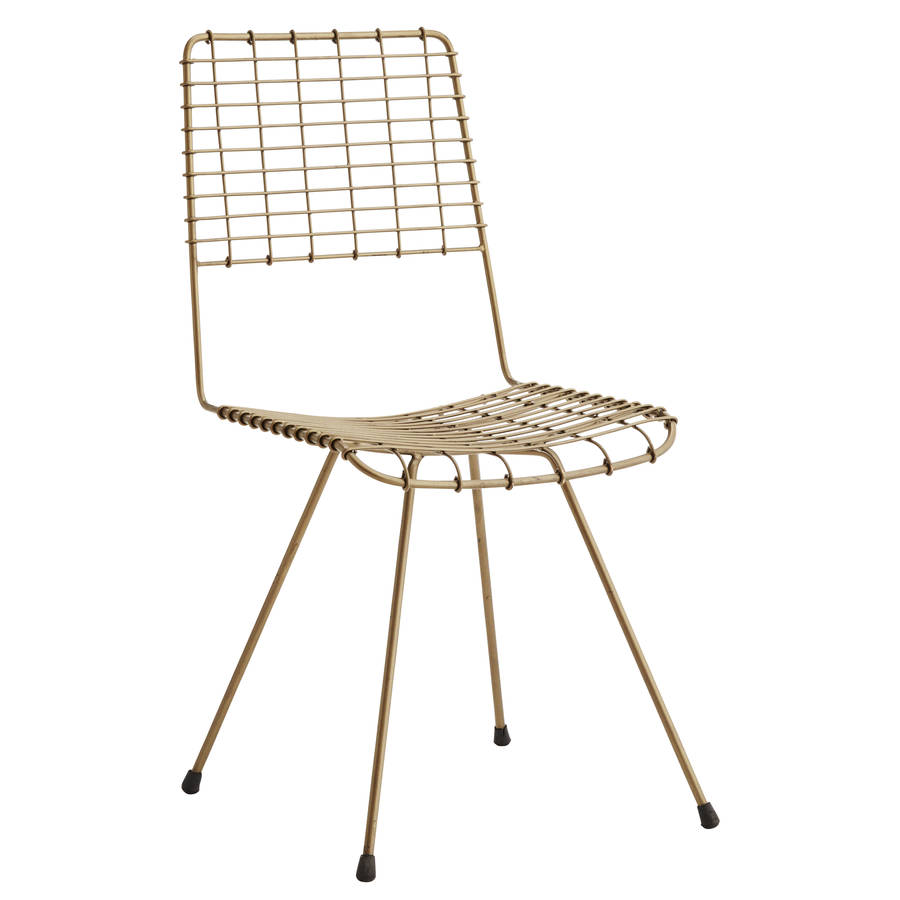 wire dining chair in copper by out there interiors