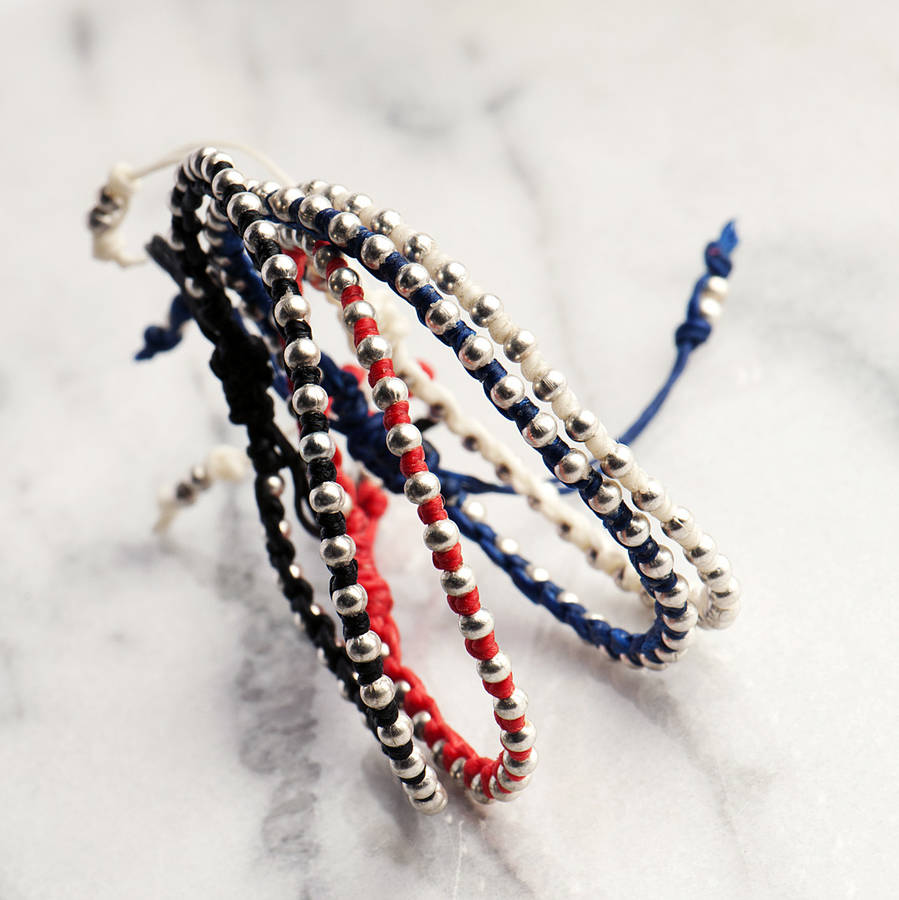 friendship bracelet with sliding knot waxed cord by grace & valour