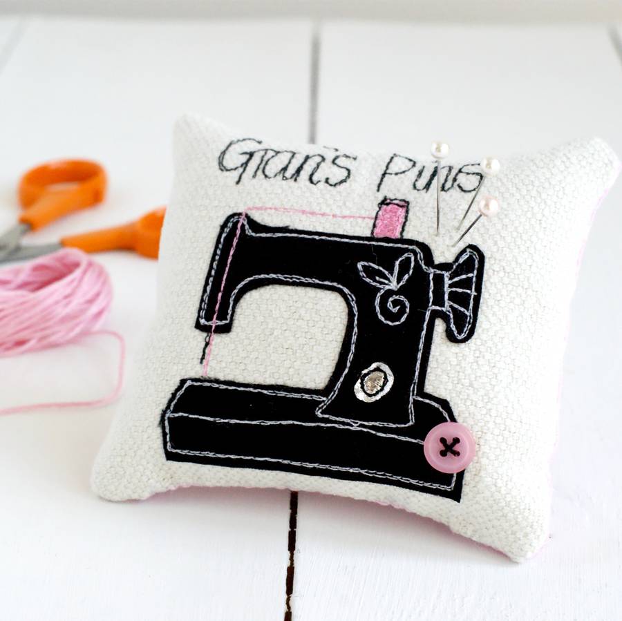 personalised sewing machine pin cushion by rosiebull designs