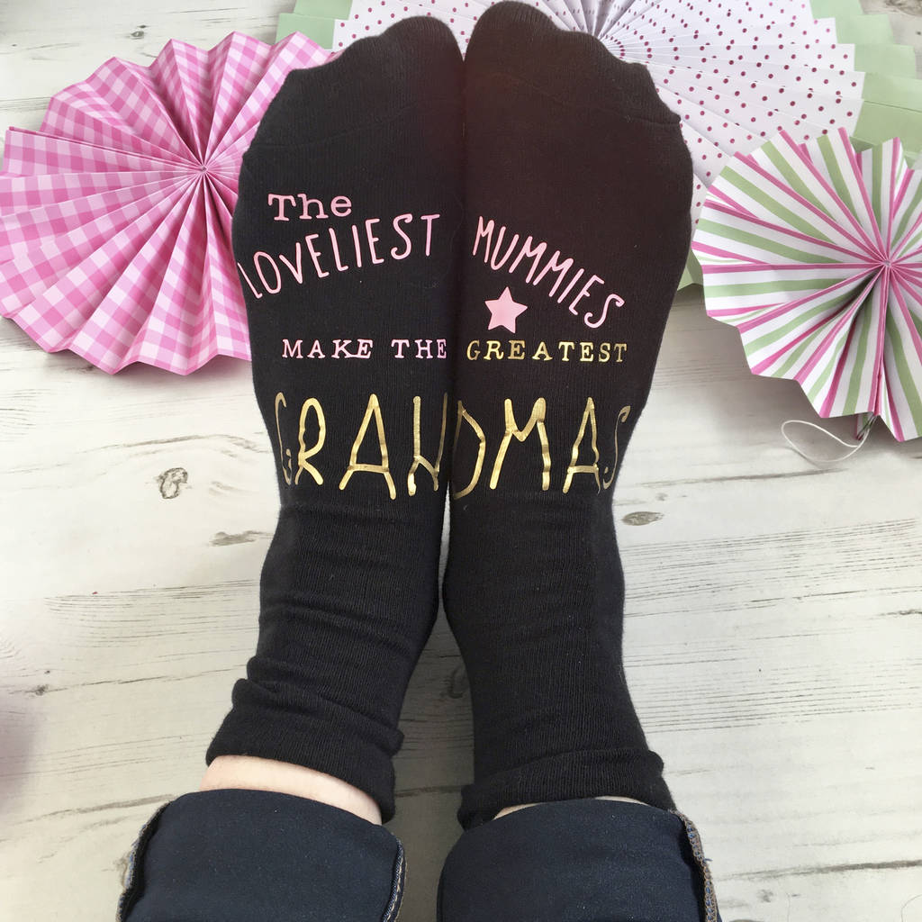 loveliest mummies make great grandma socks by solesmith