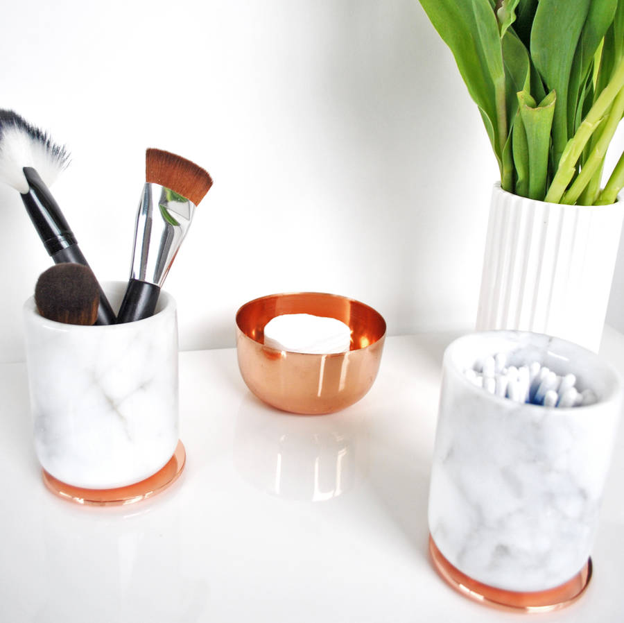 marble jar with copper lid by skandidesign