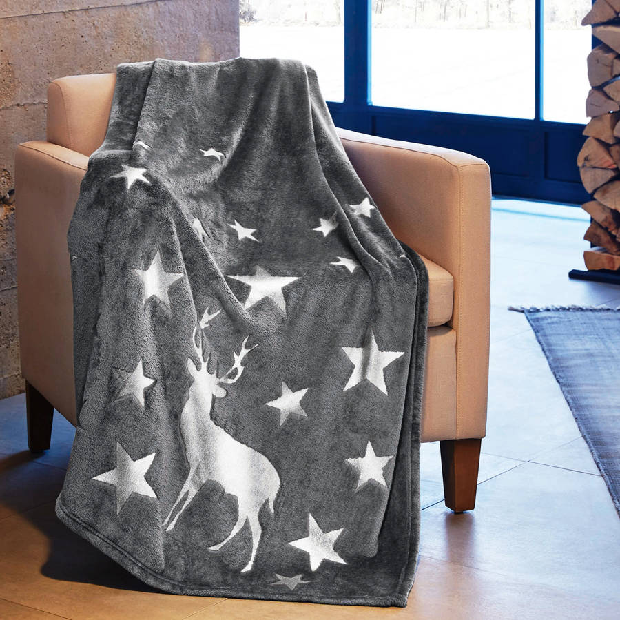 metallic stag blanket by marquis & dawe