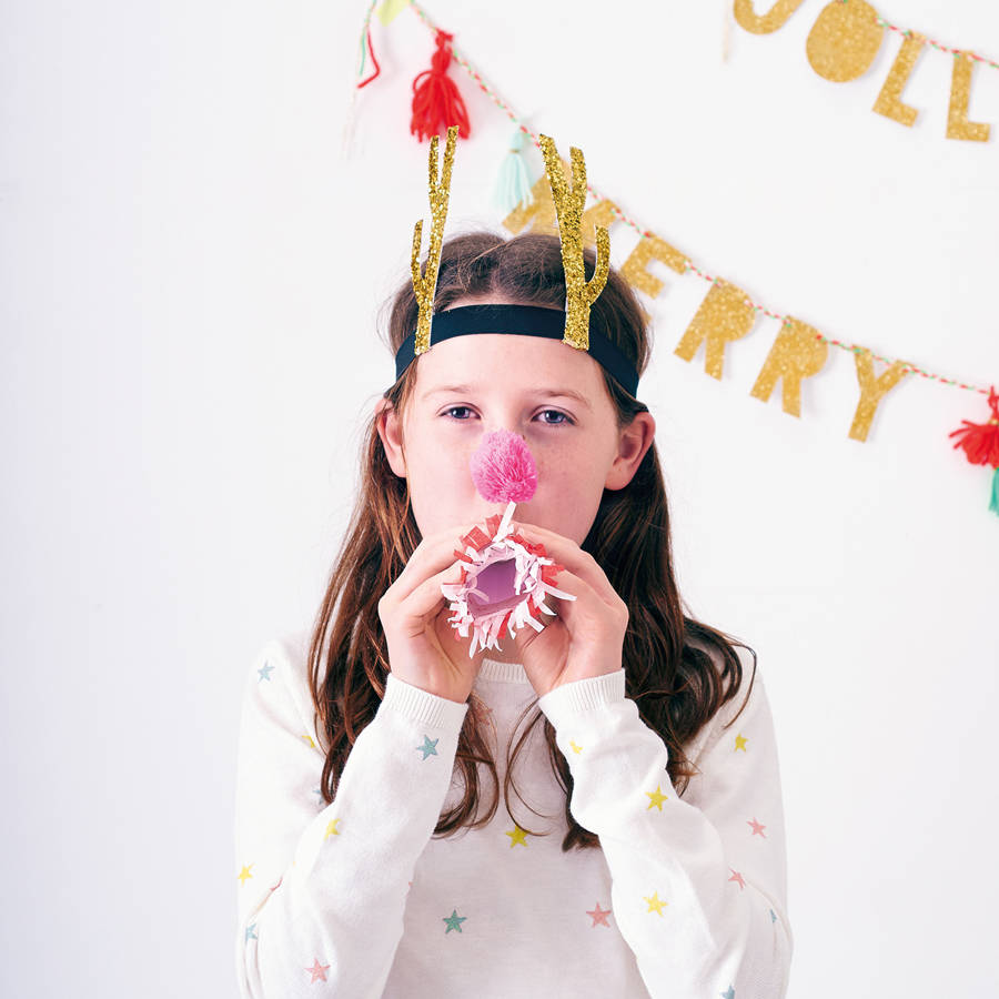 set of eight wearable glitter antlers by little lulubel