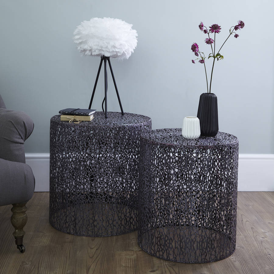 grey nesting side tables set of two by primrose & plum