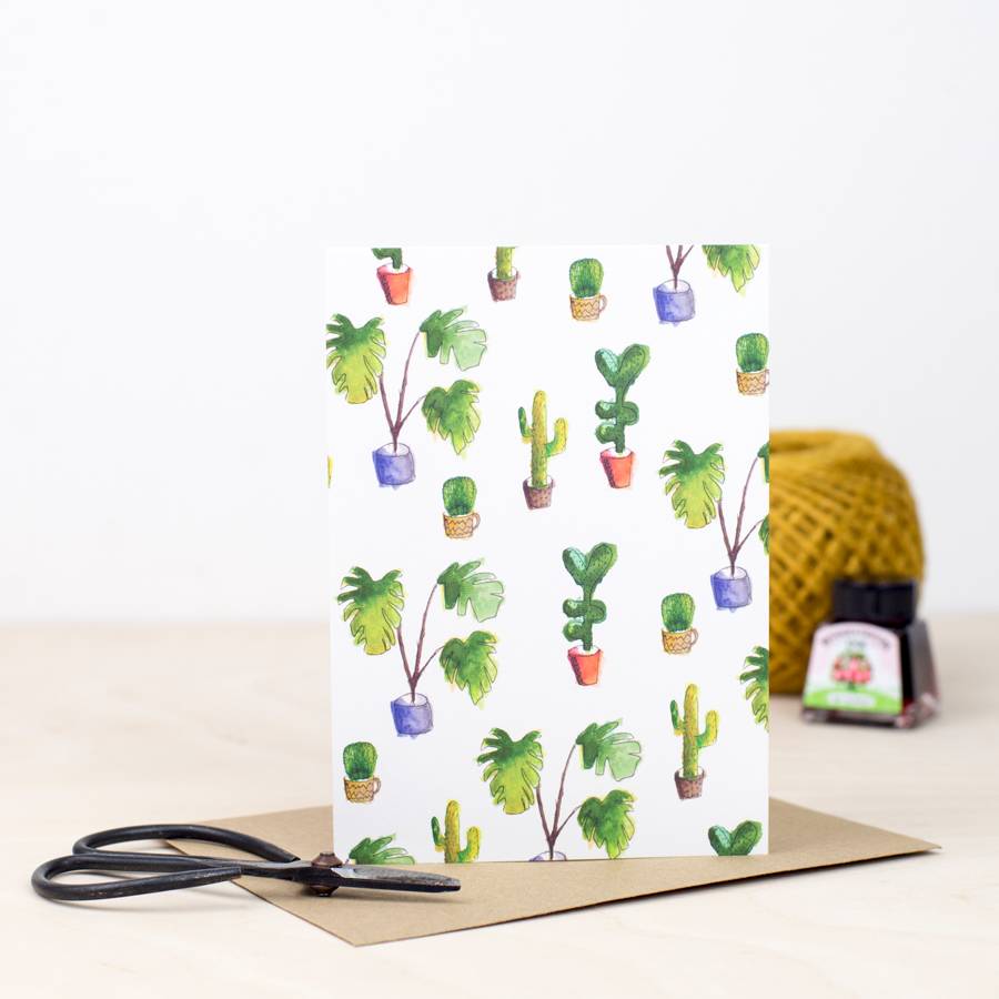pack of eight cactus plant cards by plewsy | notonthehighstreet.com