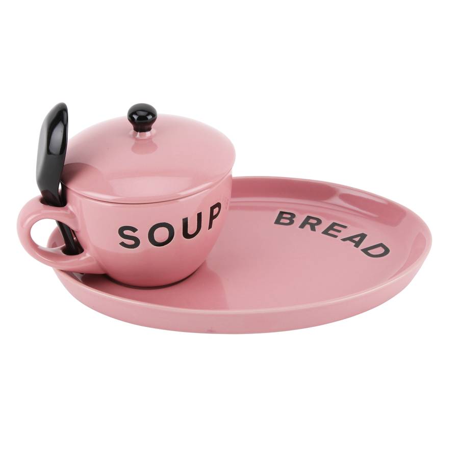 pink soup bowl gift set by the contemporary home