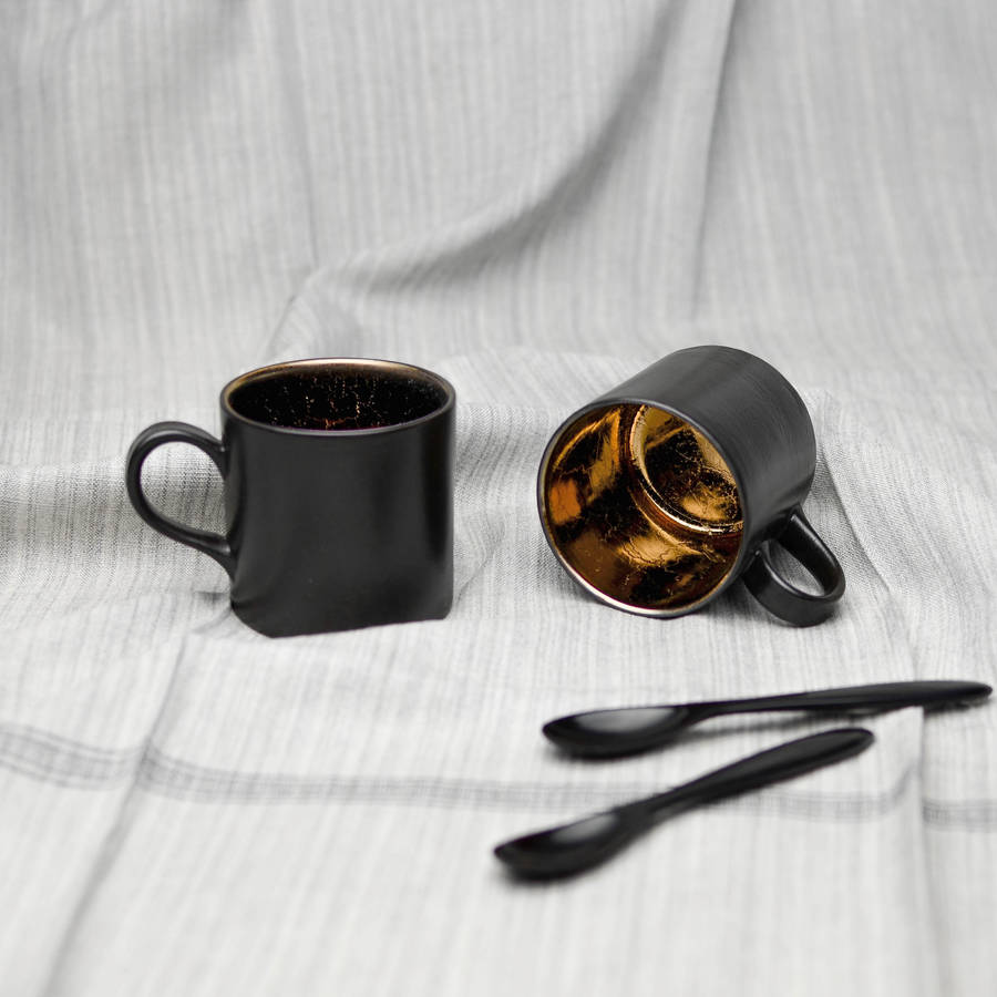bronze glaze ceramic coffee cup by nom living