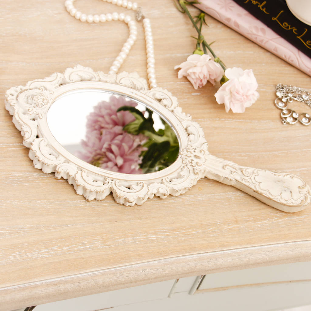 antique ivory dressing table handheld mirror by dibor