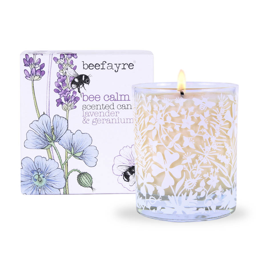 bee calm large scented candle by beefayre
