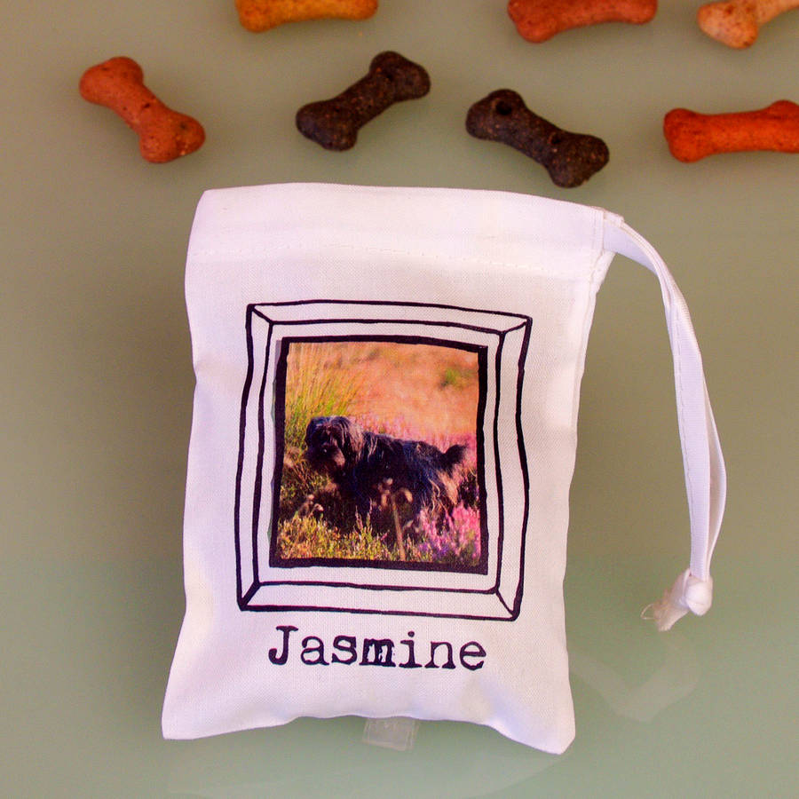 personalised dog treat bag by snapdragon