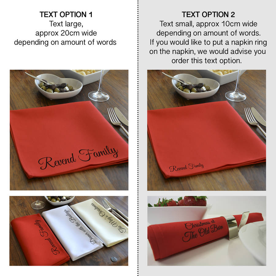 personalised napkin set by a type of design