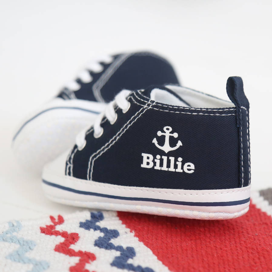 personalised anchor high tops navy by my 1st years | notonthehighstreet.com