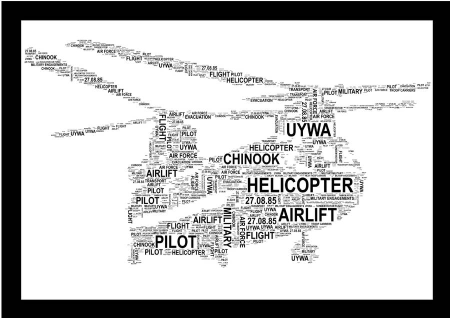 helicopter personalised word art by uniquely your word art