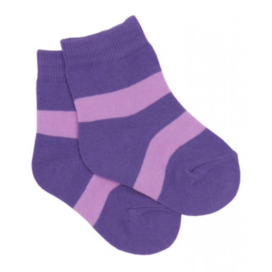 katvig purple stripe organic cotton baby ankle socks by snuglo