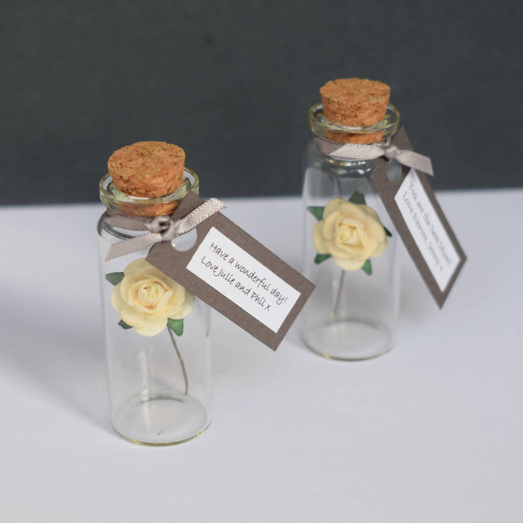 miniature personalised paper tea rose gift by made in words
