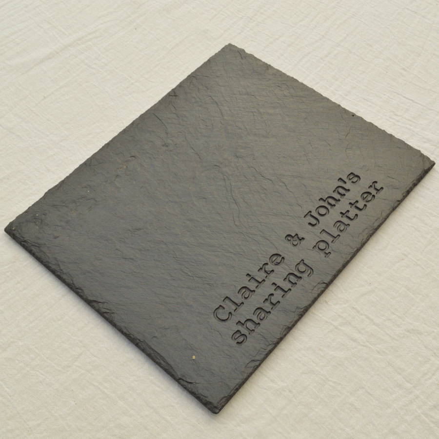 slate serving platter for two by winning works