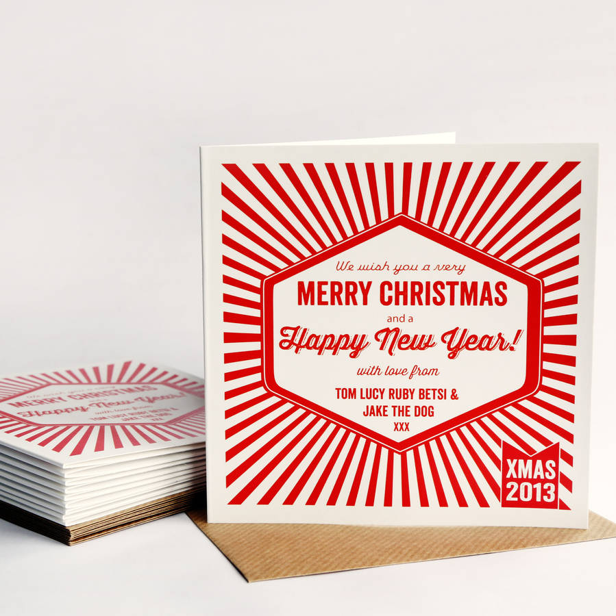 personalised candy christmas card pack by allihopa | notonthehighstreet.com