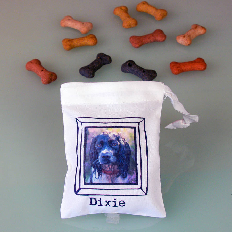personalised dog treat bag by snapdragon
