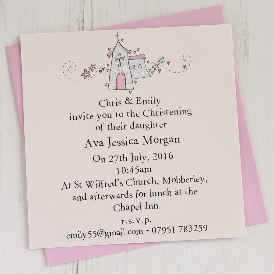 personalised christening invitation pack by eggbert & daisy