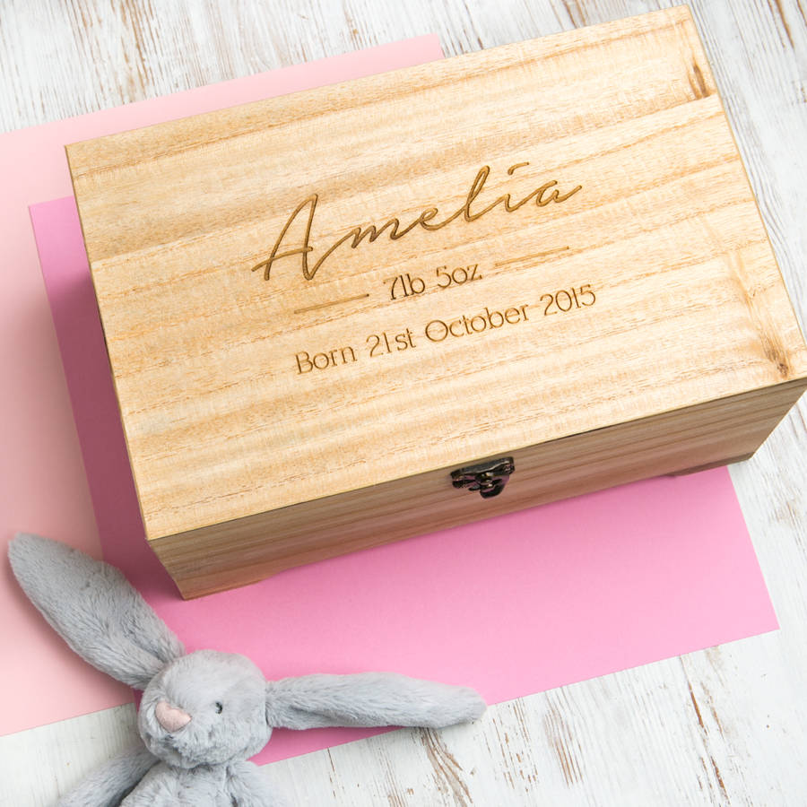 personalised baby boy keepsake box by dust and things