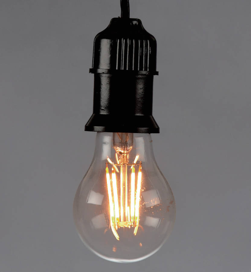 exposed filament light bulb by lime tree london