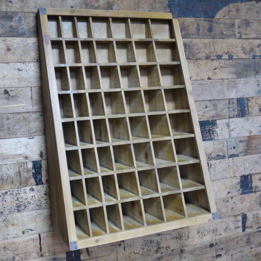 reclaimed pigeon hole shelves by cambrewood | notonthehighstreet.com