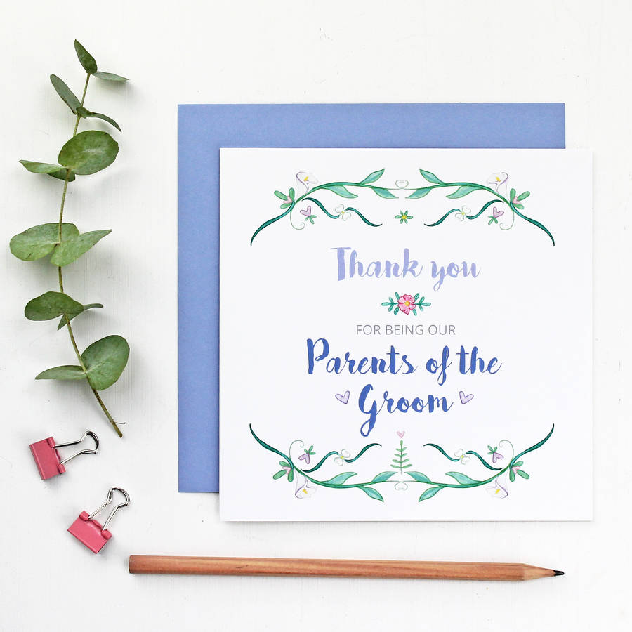 botanical parents wedding thank you card by love give ink