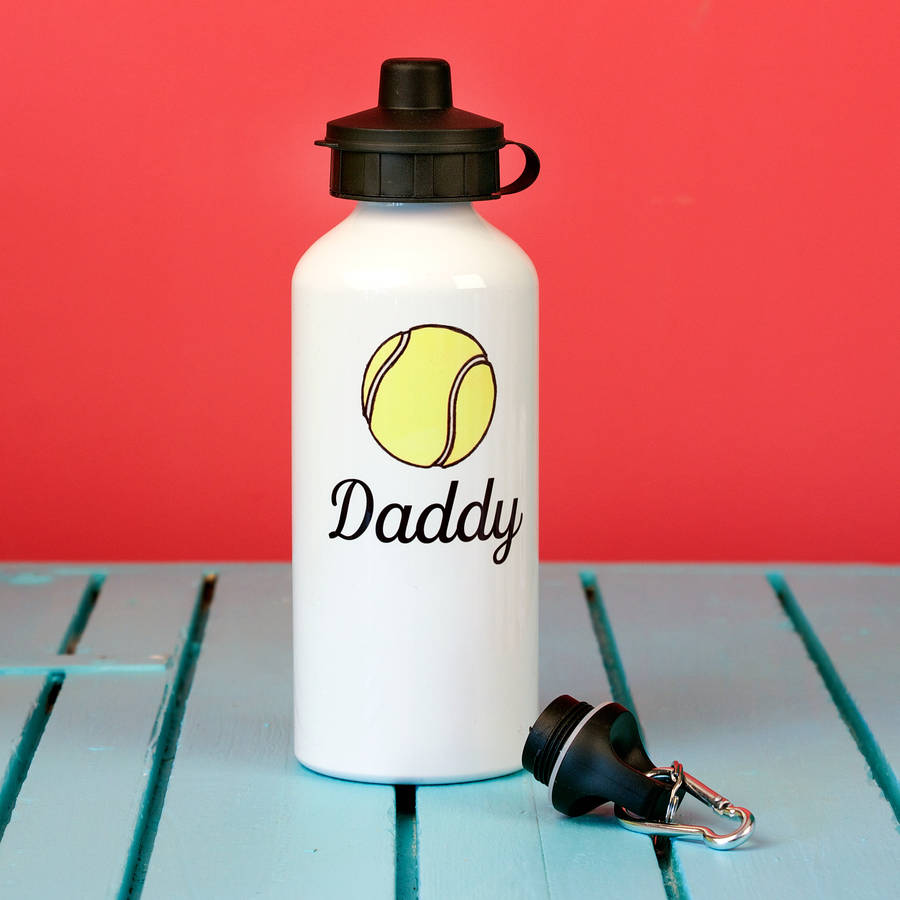 personalised tennis fan's water bottle by snapdragon