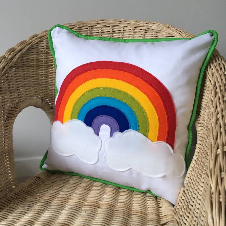 rainbow emoji cushion