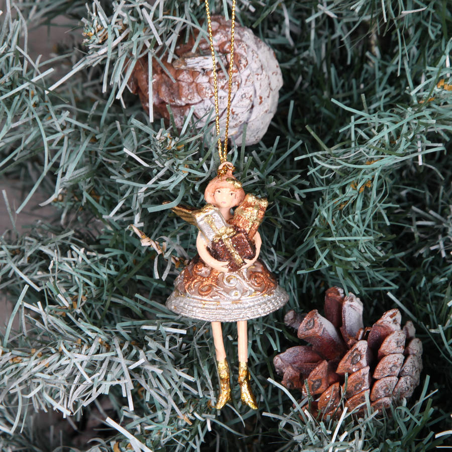 christmas angel tree decorations, two designs by red berry apple