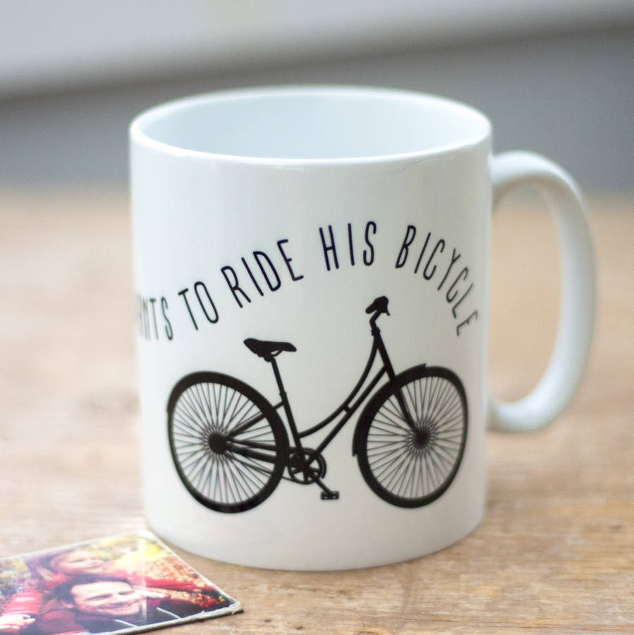 personalised bicycle mug by little pieces