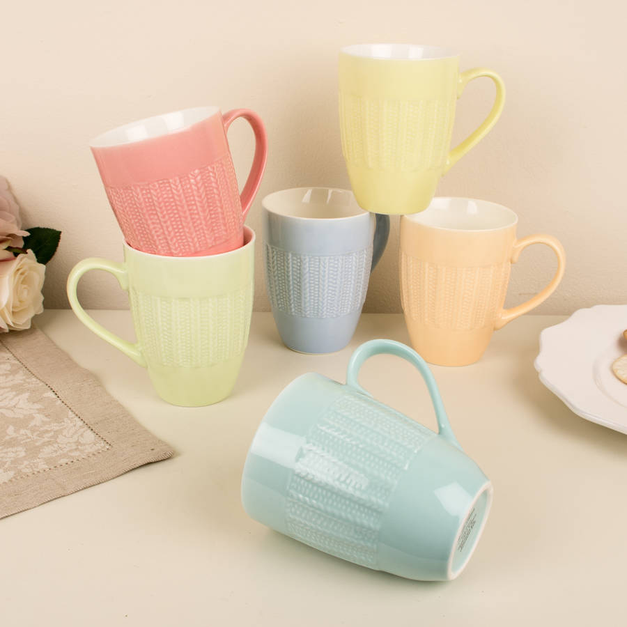 set of six pastel ice cream mugs by dibor