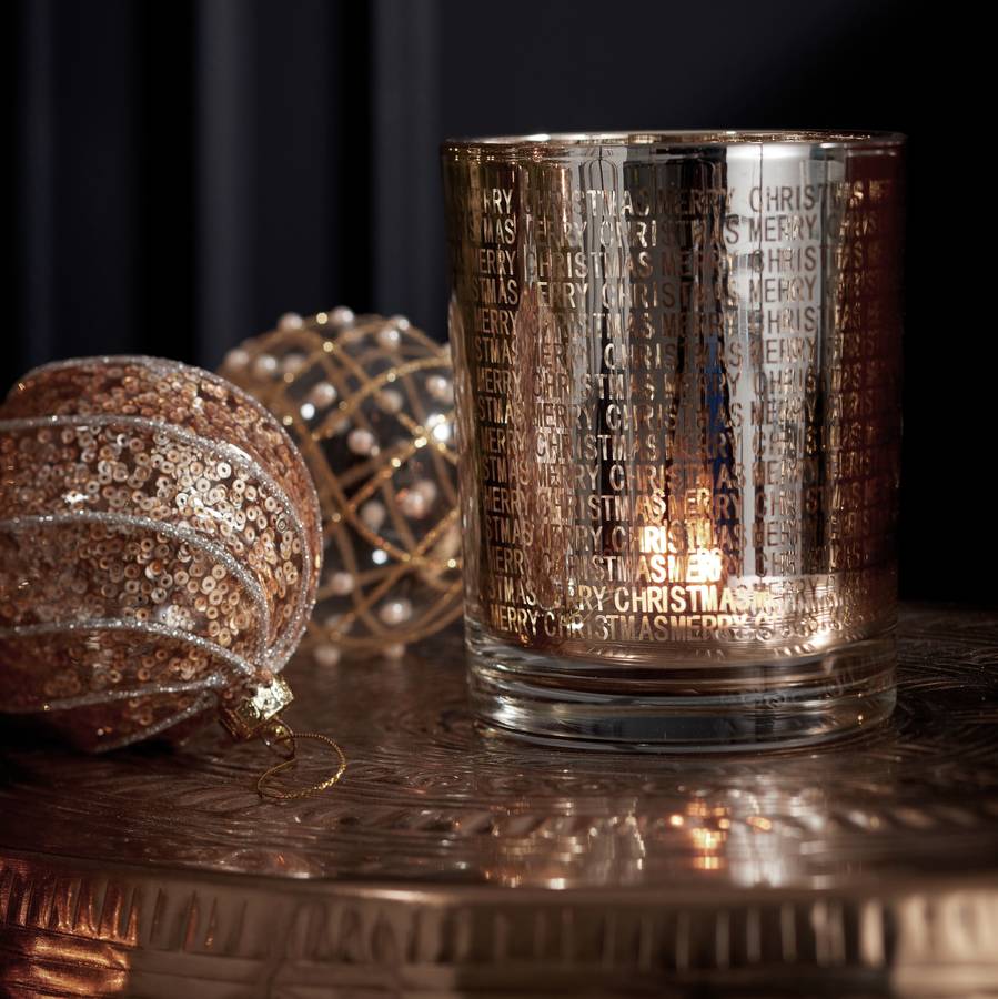 gold merry christmas candle holder by the christmas home