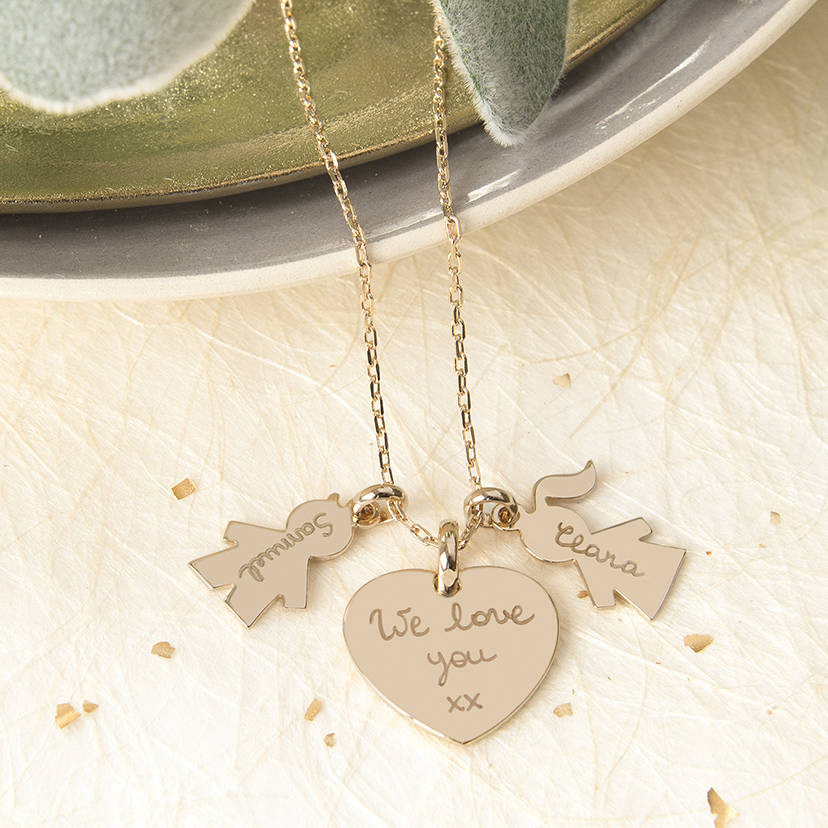personalised family charm necklace by merci maman