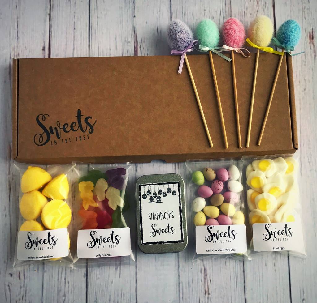 personalised 'happy easter' letterbox sweets gift box by