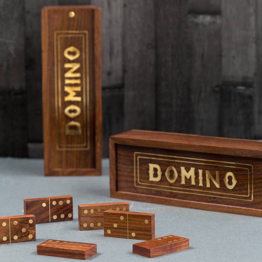 gold inlaid domino set by the forest & co