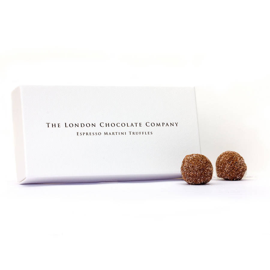 espresso martini chocolate truffle gift box by the london chocolate