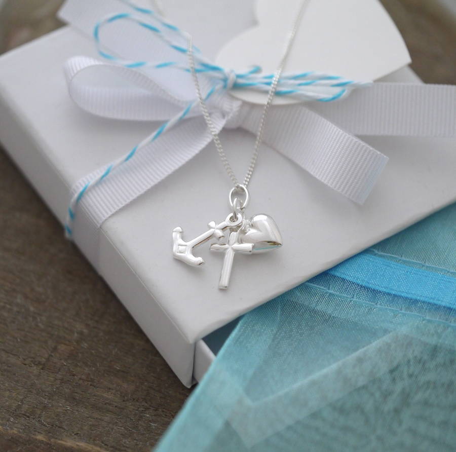 faith hope and charity necklace by dizzy