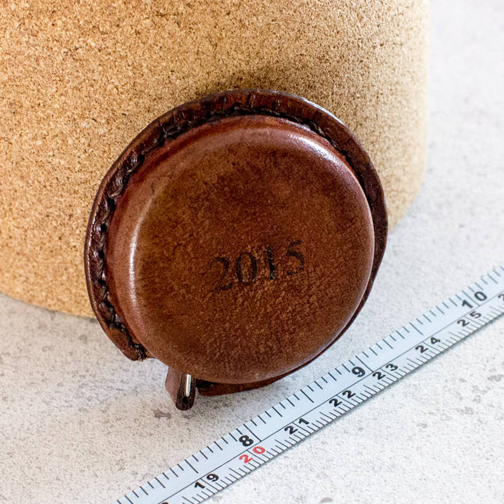 personalised leather tape measure by ginger rose