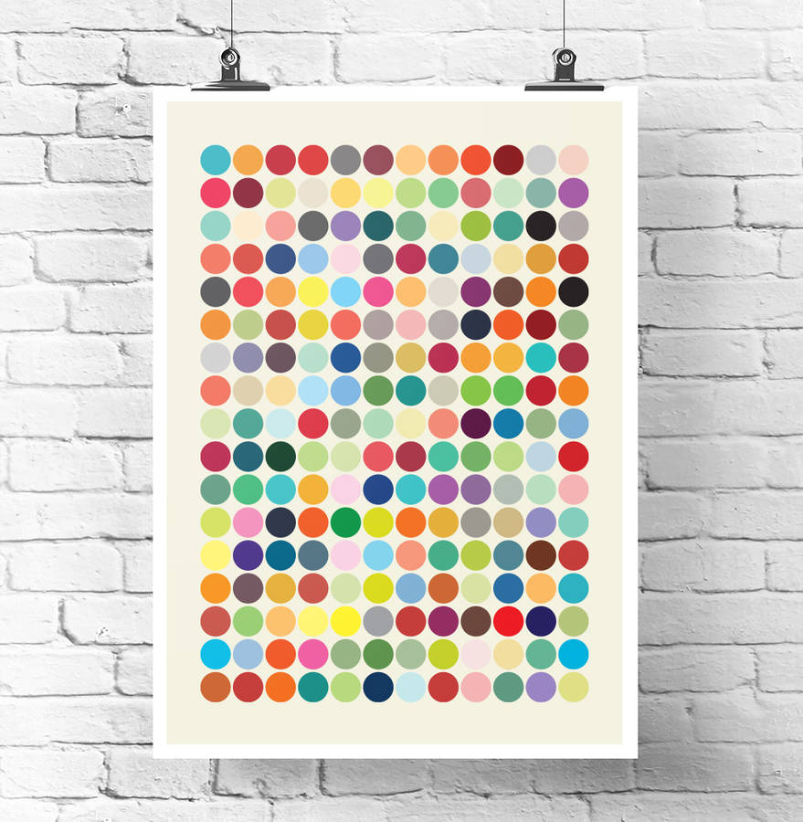 lots of dots colourful print by over & over