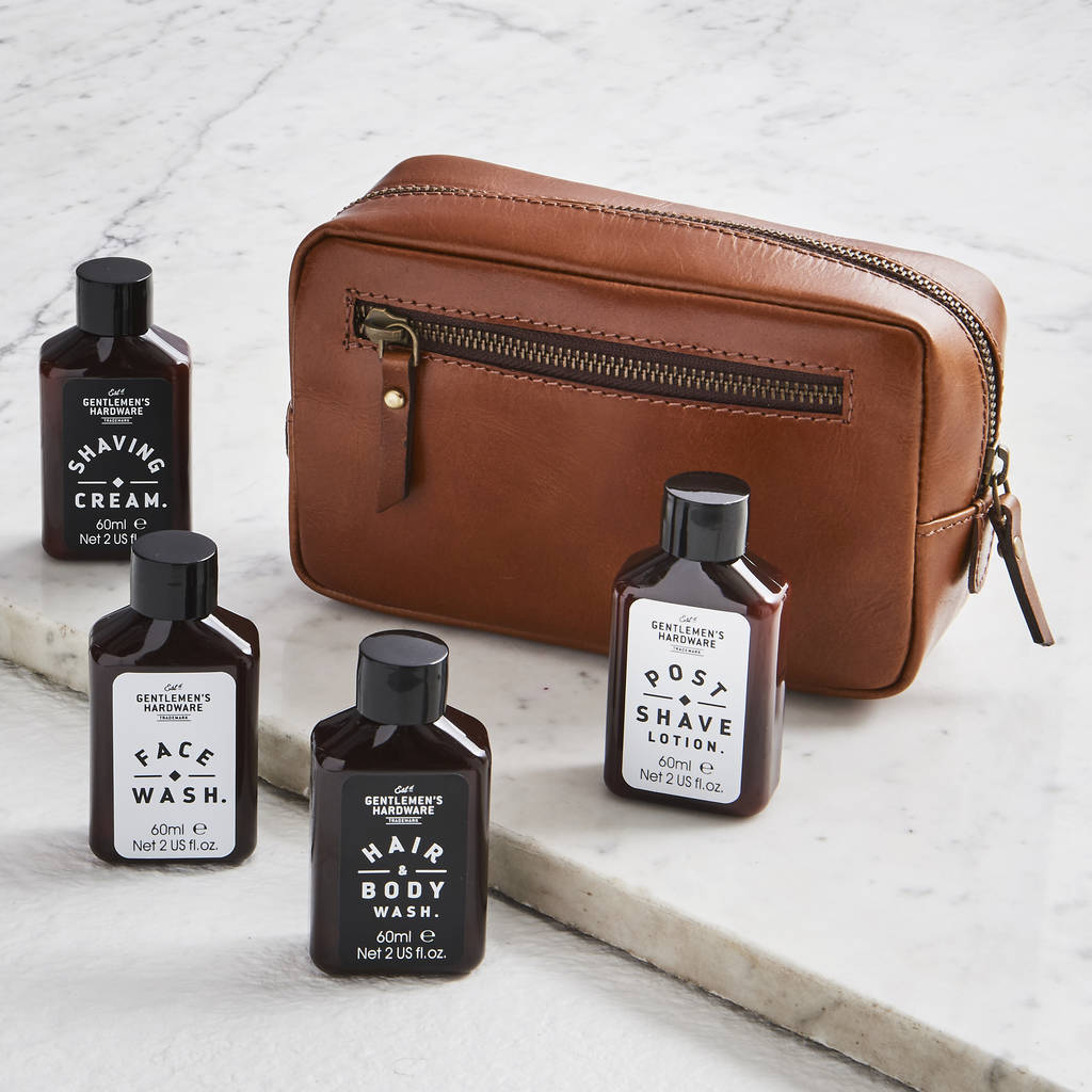 leather shaving kit bag by vida vida | notonthehighstreet.com