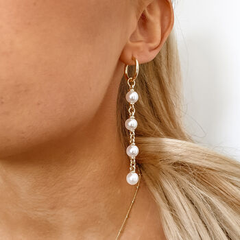 Long Drop Pearl Earrings By Misskukie Notonthehighstreet