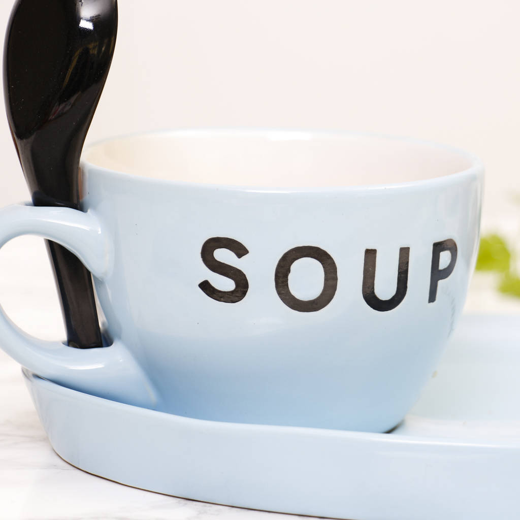 soup bowl, bread plate gift set by dibor