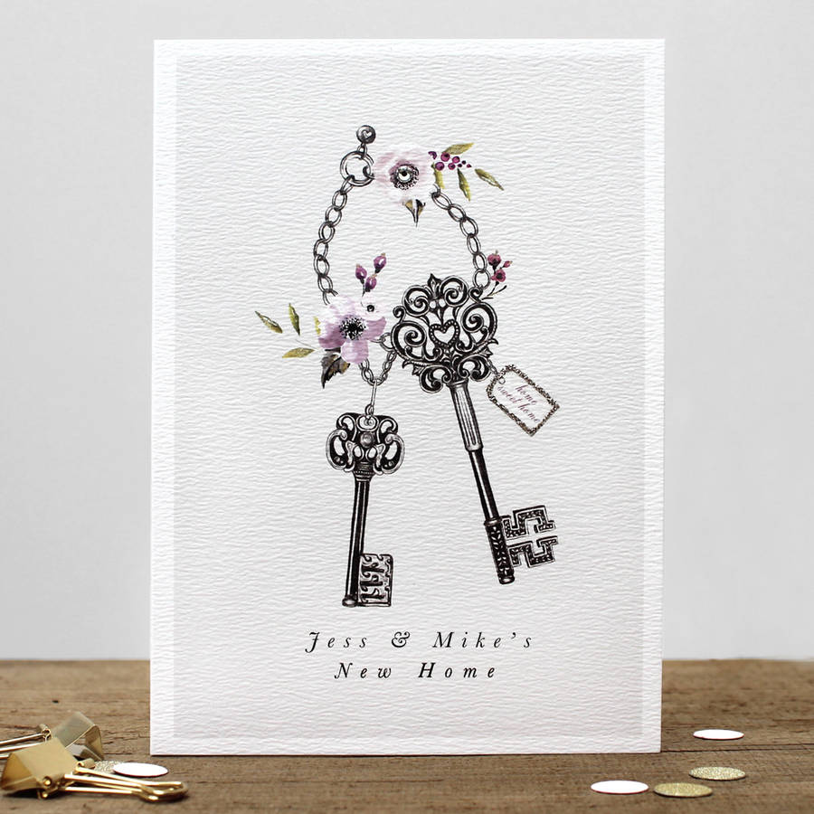 personalised new home keys card by stephanie davies