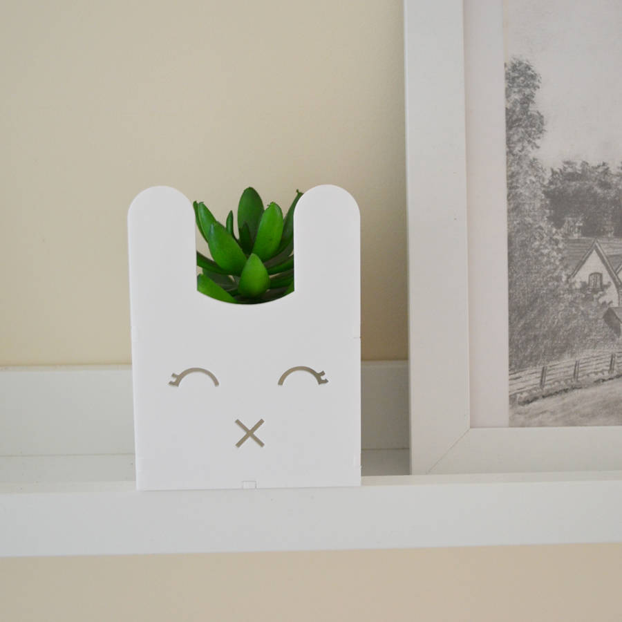 white rabbit succulent planter by erinnies